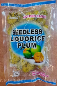 GOLDEN EAGLE 400G Seedless Liquorice Plum/Manisan Aneka Buah Kering/金鹰牌蜜饯/化核甘草李饼 400G