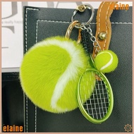 ELAINE Tennis Keychain, Cute DIY Plush Ball School Bag Pendant, Creativity Key Accessories Simple Ca