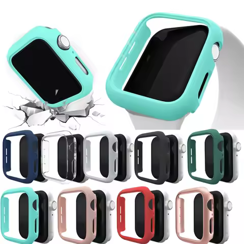 Case for Apple Watch 7 45mm 41mm PC Hard Cover 38/40mm 42mm 44mm Bumper Protector Case for iWatch 6 