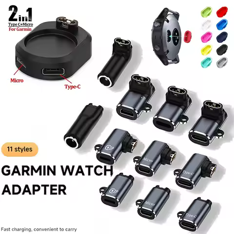 Charging Adapter For Garmin Fenix 7 7X 6 6S 5 5X Venu 2 2S Vivoactive 3 4 Type C/Micro USB iOS Marq 
