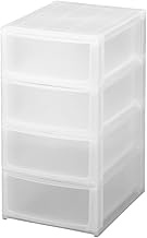 SANKA NpdA4-f4CL Natura Postdeco Small Storage Drawers, A4, Deep, 4 Tiers, Transparent, (W x D x H):