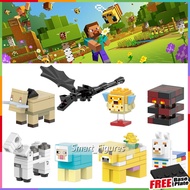 Minecraft Minifigures Hoglin Ender Dragon Pufferfish Magma Cube Skeleton Horse Toys Gifts Mini Figur