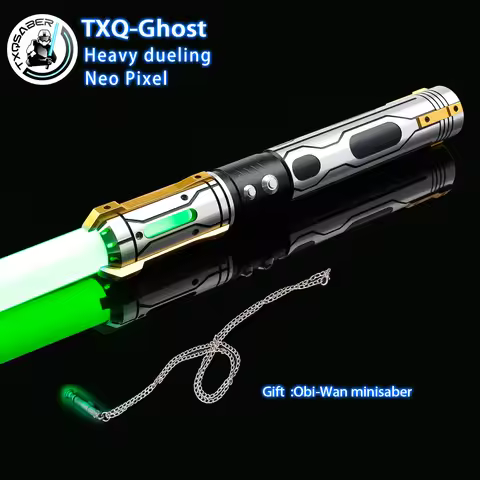TXQSABER Ghost Lightsaber Metal Hilt With LED Smooth Swing Heavy Dueling RGB Laser Sword Colors Chan