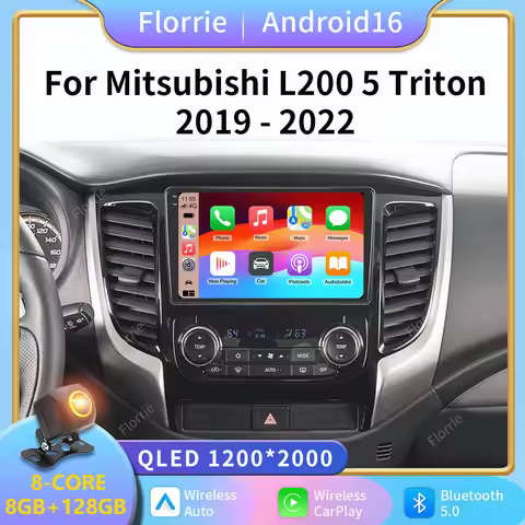 9 Inch Android 16 Car Stereo For Mitsubishi L200 5 Triton 2020 2021 2022 Auto Radio Multimedia Playe