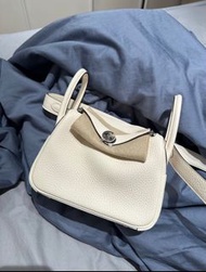 Hermes Mini lindy新奶油白银 k