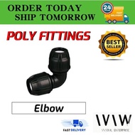Poly Fittings - Elbow/ Poly Connecter - 20mm / 25mm / 32mm - Pipe & Fittings System