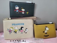 Coach x Peanuts wallet, wristlet, card holder, coins bag, 小銀包，咭包，散紙包，snoopy, woodstock, 史路比，胡士托， 限量絕版,現貨，