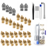 42pcs3D Printer mk8 Nozzle Set Brass Nozzle Extruder with Tweezers Wrench Needle