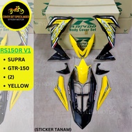 (STICKER TANAM/AIRBRUSH) RAPIDO COVER SET RS150R V1 SUPRA GTR-150 (2) YELLOW