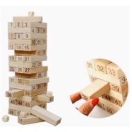 Wooden Uno Stake Game 51 Blocks 3 Dice - LARGE Size