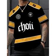 Men's summer sports jersey 24 gauge digital print, breathable classic black and white design, suitab