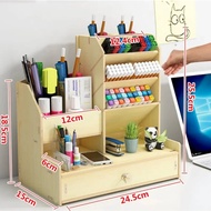 Wooden Stationary Storage Rack Pen Holder Box Rak Alat Tulis Rak Pen Rak Office Rak