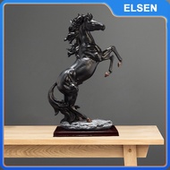 ELSEN Standing Horse Statue Roaring Horse Large Resin Horse Statue for Bookshelf