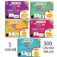 Set of Learning Cards to Develop Language and Thinking for Children Includes 300 Questions and Answe