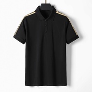 VERSACE7012 Short-Sleeved Summer New Style Business Casual POLO Shirt High-End All-Match Ready Stock