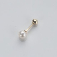 14K 珍珠鎖珠耳環 (單顆珍珠款式) (改良厚實版)