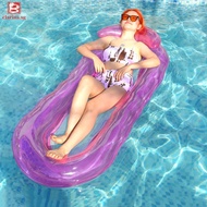 [clarins.sg] Inflatable Floating Row Foldable Swimming Pool Water Float Bed Lounger Chair