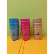 Green leaf As  Cup Plastik /glass plastik 5pcs/9oz Cup plastik