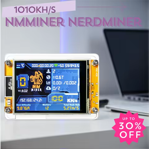 NMMiner NerdMiner V2 1010KH/s ESP32 2.8 inch Lucky Miner Hashrate Smart Display Crypto Solo Lottery 