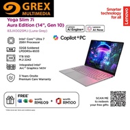 Lenovo Yoga Slim 7 14ILL10 83JX002SMJ Laptop (I7 | 32GB DDR5 | 1TB | 14" OLED Glossy, 120Hz, Touch |
