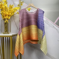 Miyake Yiyi Fold 2025 New Vacation Style Fashion Printing Rainbow Series Suit High Sense Foreign Sty