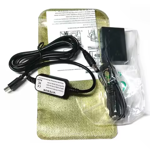 ACK-E18 USB Type-C Power Bank Cable+DR-E18 LP-E17 Dummy Battery For Canon 750D 760D T6S T8i 77D 800D