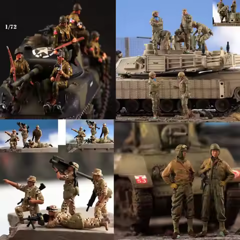 1/72 Scale Model 2/4/5 pcs American Tank Armor US 82nd Airborne Division Desert Armored Vehicle Crew
