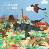 Ornament Map Dinosaur Gift Boy Game Mat Set Toy Model Simulation Scene Animal World 1O1Q