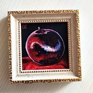 掛畫/ 蘋果畫/ 水果畫/ 小畫/ Apple Oil Painting Fruit Original Painting Framed Miniature