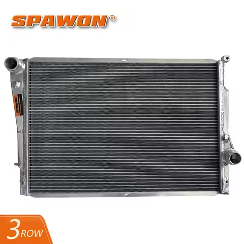 3 Rows SPAWON Full Aluminum Car Radiator For 2001-2006 BMW M3 E46 Coupe 3.2L L6 Manual MT 2627 OEM 1