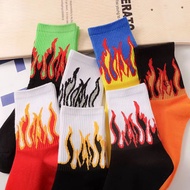 Hot-selling Street Shooting Influencer Street Wear Street Wear Flame Mid-tube Socks Men Women Couple