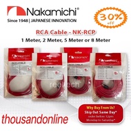 NAKAMICHI NK-RCP | 2 RCA TO 2 RCA CABLE | AMPLIFIER BRAIDED COPPER CABLE 1M 2M 5M 8M | RCA CABLE | C