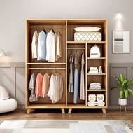 HY-D Wardrobe Solid Wood2Door Home Bedroom Furniture Nordic Style Wardrobe4Door Rental Room Adult Simple Plate Wardrobe