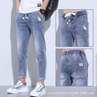 baggy jeans jeans men seluar jeans lelaki Summer Thin Ankle-Length Jeans Men Slim-fit All-match 2024