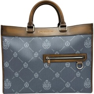 Berluti/ Berluti Ulis 小號兩用手袋/肩背包 帆布/皮革 藍色帆布/ブラウン皮革 女士 [二手]