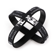 K3643 Attack on Titan Anime Black Sports Bracelet Male Rubber Silicone Wristband Cartoon Figure Cosplay Hand Circle Jewelry