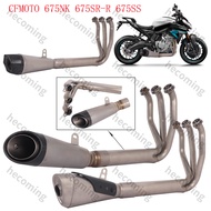 Full Exhaust System Slip On For CF-Moto 675NK 675SR-R 675SS Escape Exhaust Muffler Header Link Front