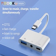 ROOOKU Type-C to 3.5m Tablet Headphone USB Splitter Data Transmission