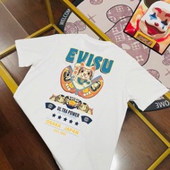 T-shirt Evisu/T-shirt Evisu Lelaki dan wanita T-shirt bercetak T-shirt perniagaan Baju atasan lelaki