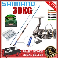 Shimano Fishing Rod Set Full Corbon Casting Rod Baitcasting  Joran Pancing Fishing Reels 2 Section