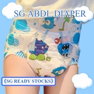 【SG READY STOCKS】ABDL Diapers Cartoon Little Monster Thickened Adult Diapers 10Pcs