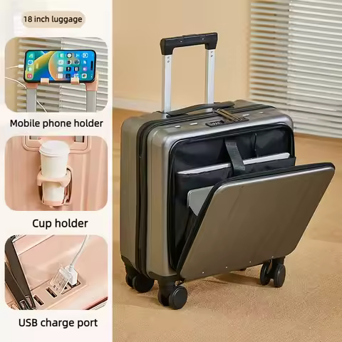 18 inches Suitcase Light Weight Suitcase Large Capacity Travel Case Spinner Wheels Suitcase Small Lu