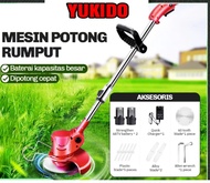 YUKIDO 2 BATERAI 12V Mesin potong rumput batrai Mesin pemotong rumput Mesin potong rumput listrik Pemotong Rumput alat potong rumput Baterai 12 Volt ASIA BAUT