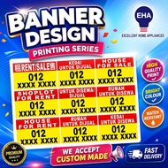 Banner Printing, Property Banner, House For Sale or Rent / Shop For Sale or Rent/ Room For Rent (4x3