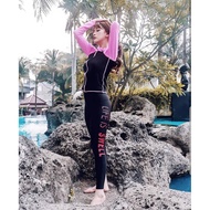 SAF - BARREL BLACK PINK bikini set 4 pcs woman premium sports bra + panty + jacket long sleeve + leg