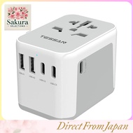 Universal Travel Adapter with Multiple USB Ports - TESSAN Worldwide Compatible Plug Converter for In