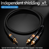 HIFI 3.5 mm to 2rca audio cable 6N OFC HiFi Phone Computer to Amplifier Audio Cable AUX RCA Jack 3.5