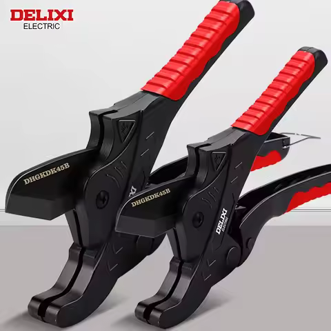 DELIXI ELECTRIC Pipe Cutter，Pipe Scissors SK5 Material Ratchet Cutter PVC/PU/PP/PE Hose Cutting Hand