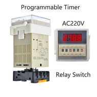 AC220V Dh48S Digital LED Programmable Timer Relay Switch Timer Relay with Base