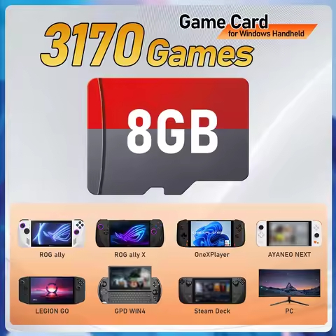 Retrobat Game Card with 3170 Games for ROG Ally/LEGION GO/AYANEO/OneXPlayer/Steam Deck Handheld Game